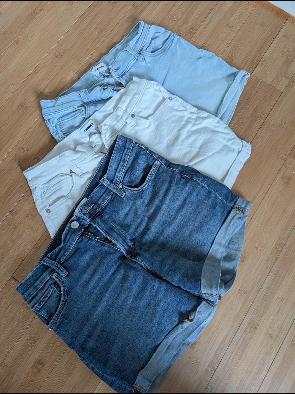 Bundle Of 3: Women's Sonoma Goods For Life® Mid Rise Roll Cuff Shorts